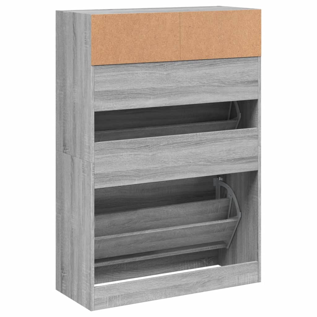 Παπουτσοθήκη με 2 Ανακλ. Συρτάρια Γκρι Sonoma 80x34x116 εκ.