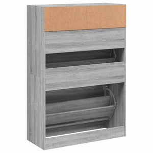 Παπουτσοθήκη με 2 Ανακλ. Συρτάρια Γκρι Sonoma 80x34x116 εκ.