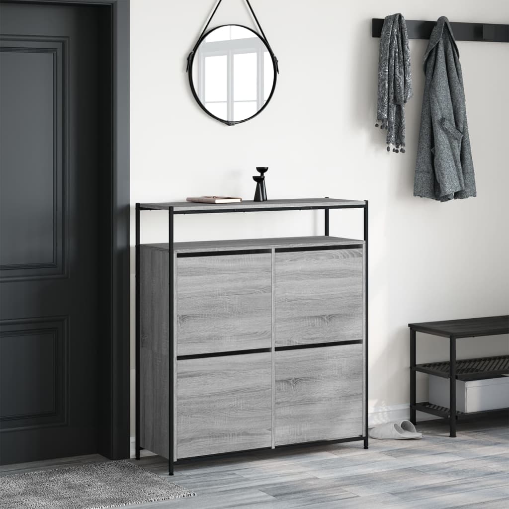 Παπουτσοθήκη με 4 Ανακλ. Συρτάρια Γκρι Sonoma 100x34x112 εκ.