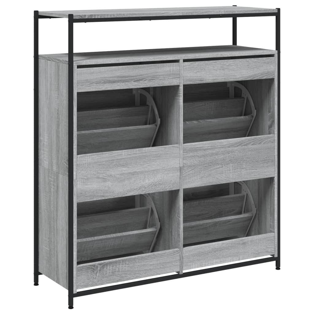 Παπουτσοθήκη με 4 Ανακλ. Συρτάρια Γκρι Sonoma 100x34x112 εκ.