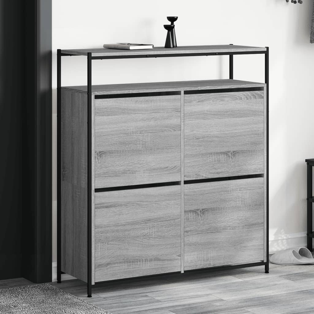 Παπουτσοθήκη με 4 Ανακλ. Συρτάρια Γκρι Sonoma 100x34x112 εκ.