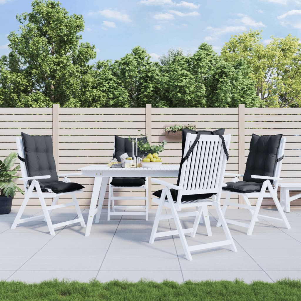 Μαξιλάρια Καρέκλας με Πλάτη 4 τεμ. Ανθρακί από Ύφασμα Oxford - Pakobazaar