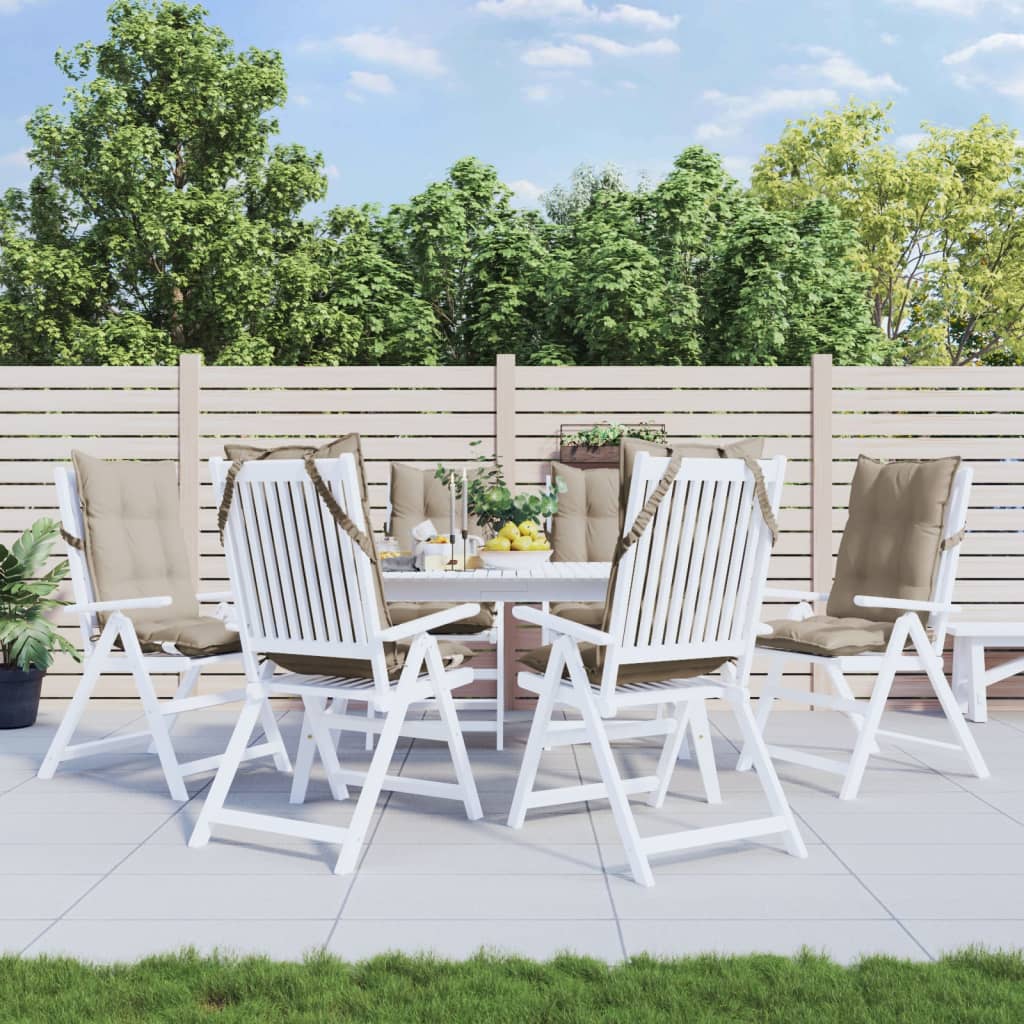 Μαξιλάρια Καρέκλας με Πλάτη 6 τεμ. Taupe από Ύφασμα Oxford