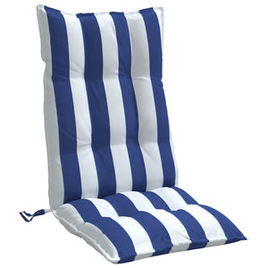 Μαξιλάρια Καρέκλας με Πλάτη 4 τεμ. Μπλε&Λευκά Ριγέ Υφ. Oxford