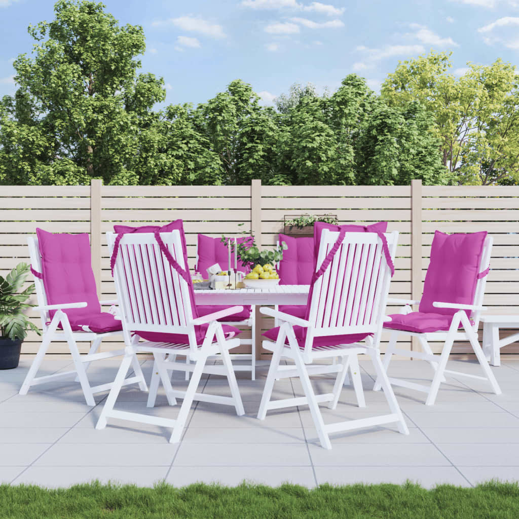 Μαξιλάρια Καρέκλας με Ψηλή Πλάτη 6 τεμ. Ροζ από Ύφασμα Oxford - Pakobazaar