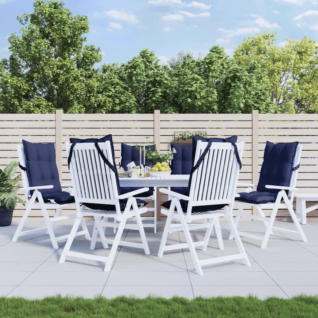 Μαξιλάρια Καρέκλας με Πλάτη 6 τεμ. Ναυτικό Μπλε Ύφασμα Oxford - Pakobazaar