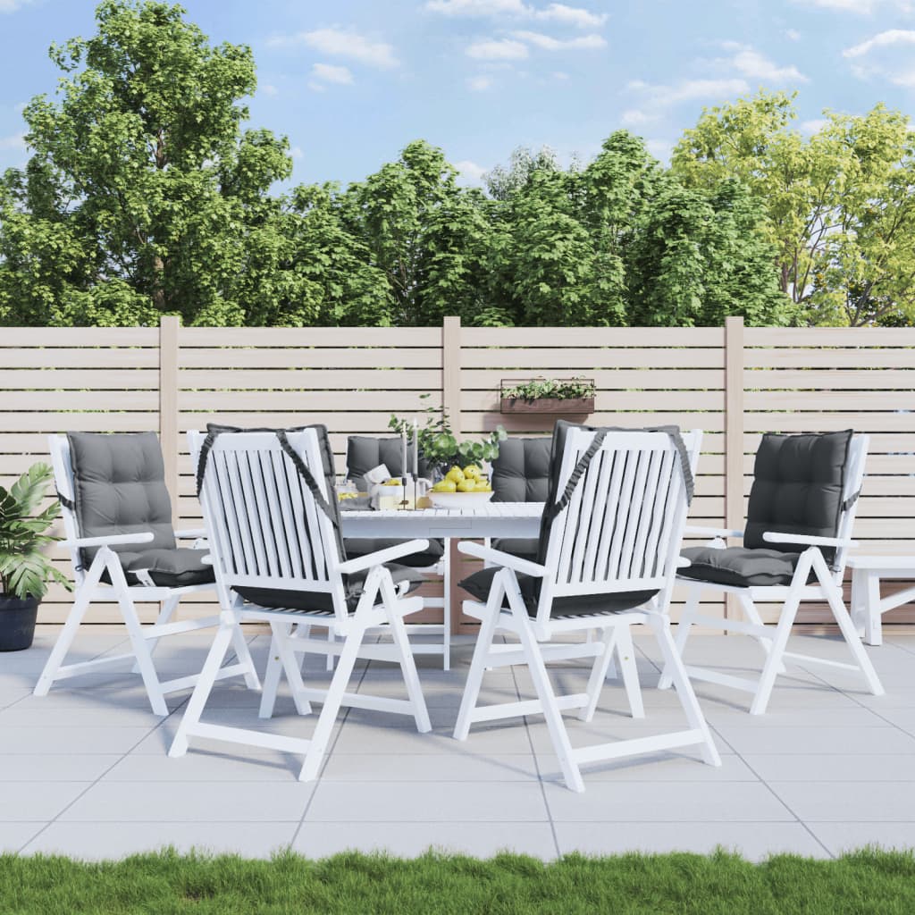 Μαξιλάρια Καρέκλας Χαμηλή Πλάτη 6 τεμ. Ανθρακί Ύφασμα Oxford - Pakobazaar