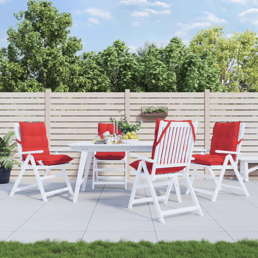 Μαξιλάρια Καρέκλας Χαμηλή Πλάτη 4 τεμ. Κόκκινο Ύφασμα Oxford - Pakobazaar