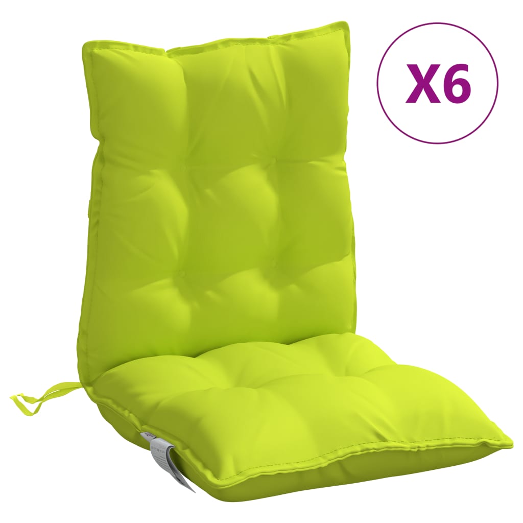 Μαξιλάρια Καρέκλας Χαμηλή Πλάτη 6τεμ. Φωτ.Πράσινο Ύφασμα Oxford - Pakobazaar