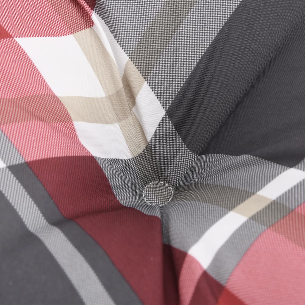 Μαξιλάρια Καρέκλας Χαμηλή Πλάτη 6τεμ.Κόκκινο Καρό Ύφασμα Oxford