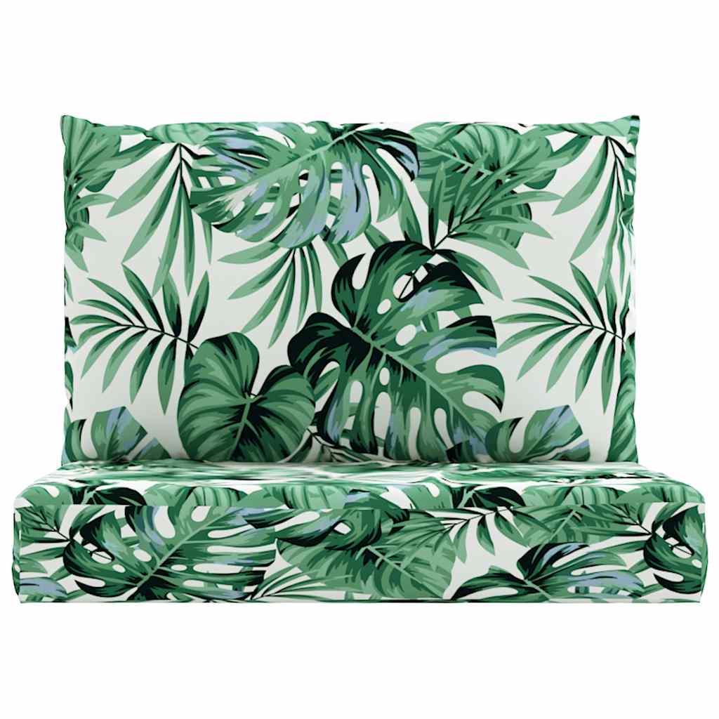 Μαξιλάρια Παλέτας 2 τεμ. Σχέδιο Φύλλων Υφασμάτινα