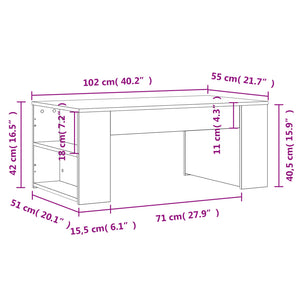 Τραπεζάκι Σαλονιού Λευκό 102 x 55 x 42 εκ. από Επεξεργ. Ξύλο - Pakobazaar