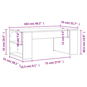 Τραπεζάκι Σαλονιού Μαύρο 102 x 55 x 42 εκ. από Επεξεργ. Ξύλο - Pakobazaar