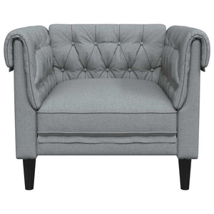 Πολυθρόνα Chesterfield Ανοιχτό Γκρι Υφασμάτινη