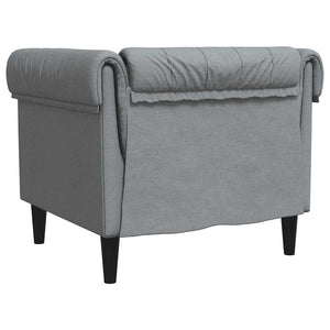 Πολυθρόνα Chesterfield Ανοιχτό Γκρι Υφασμάτινη