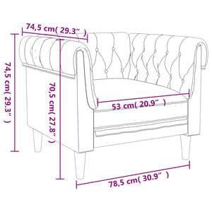 Πολυθρόνα Chesterfield Taupe Υφασμάτινη