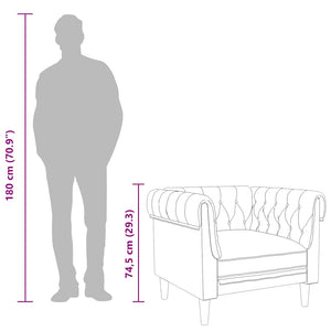 Πολυθρόνα Chesterfield Taupe Υφασμάτινη