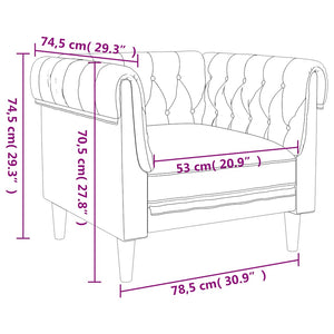 Πολυθρόνα Chesterfield Μπλε Υφασμάτινη
