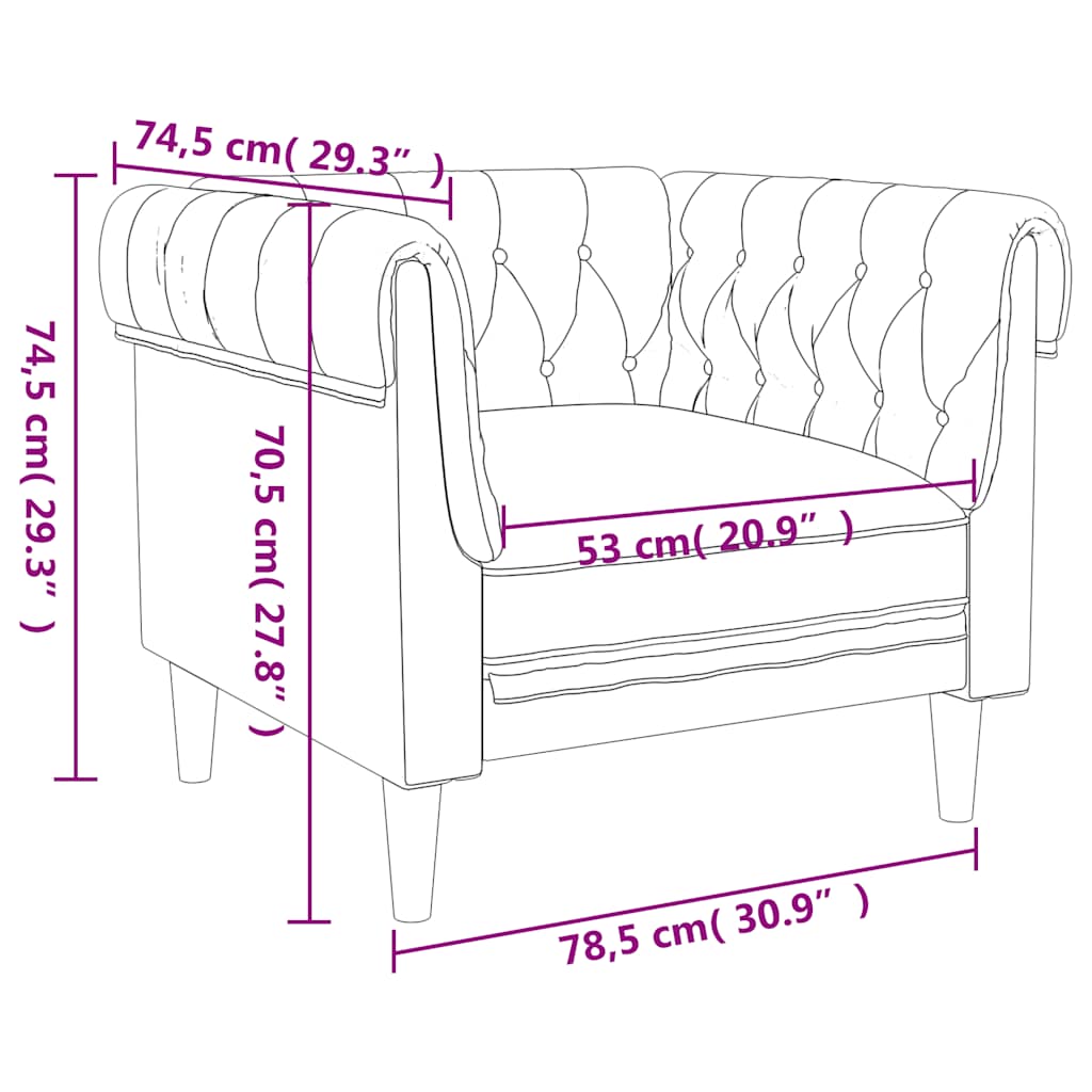 Πολυθρόνα Chesterfield Λινό