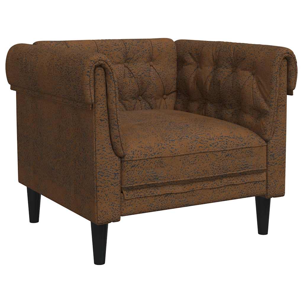 Πολυθρόνα Chesterfield Καφέ Υφασμάτινη