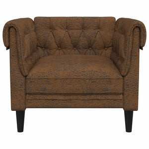 Πολυθρόνα Chesterfield Καφέ Υφασμάτινη