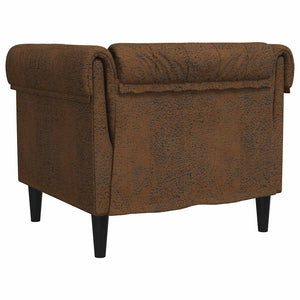 Πολυθρόνα Chesterfield Καφέ Υφασμάτινη