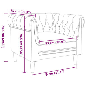 Πολυθρόνα Chesterfield Καφέ Υφασμάτινη