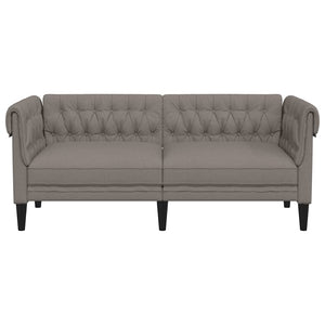 Καναπές Διθέσιος Chesterfield Taupe Υφασμάτινος