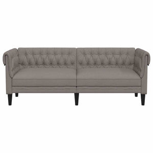 Καναπές Τριθέσιος Chesterfield Taupe Υφασμάτινος