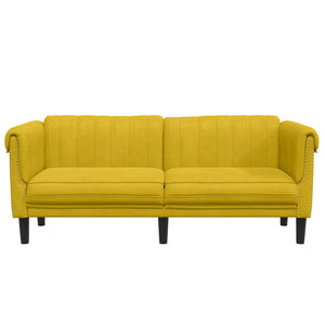 Καναπές Διθέσιος Κίτρινο από Βελούδο
