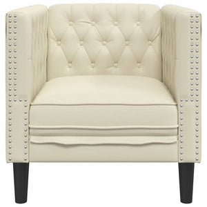 Καναπές Chesterfield Καρέκλα Cream Faux Leather