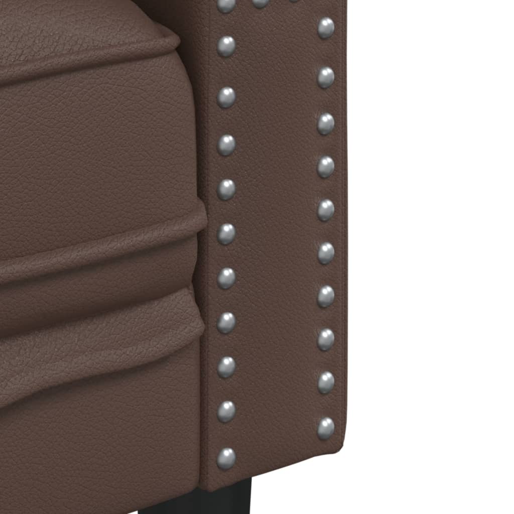 Πολυθρόνα Chesterfield Καφέ από Συνθετικό Δέρμα