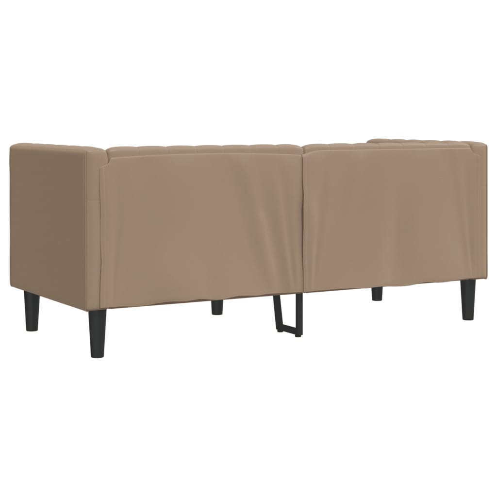 Καναπές Chesterfield 2 θέσεων Καπουτσίνο από Συνθετικό Δέρμα