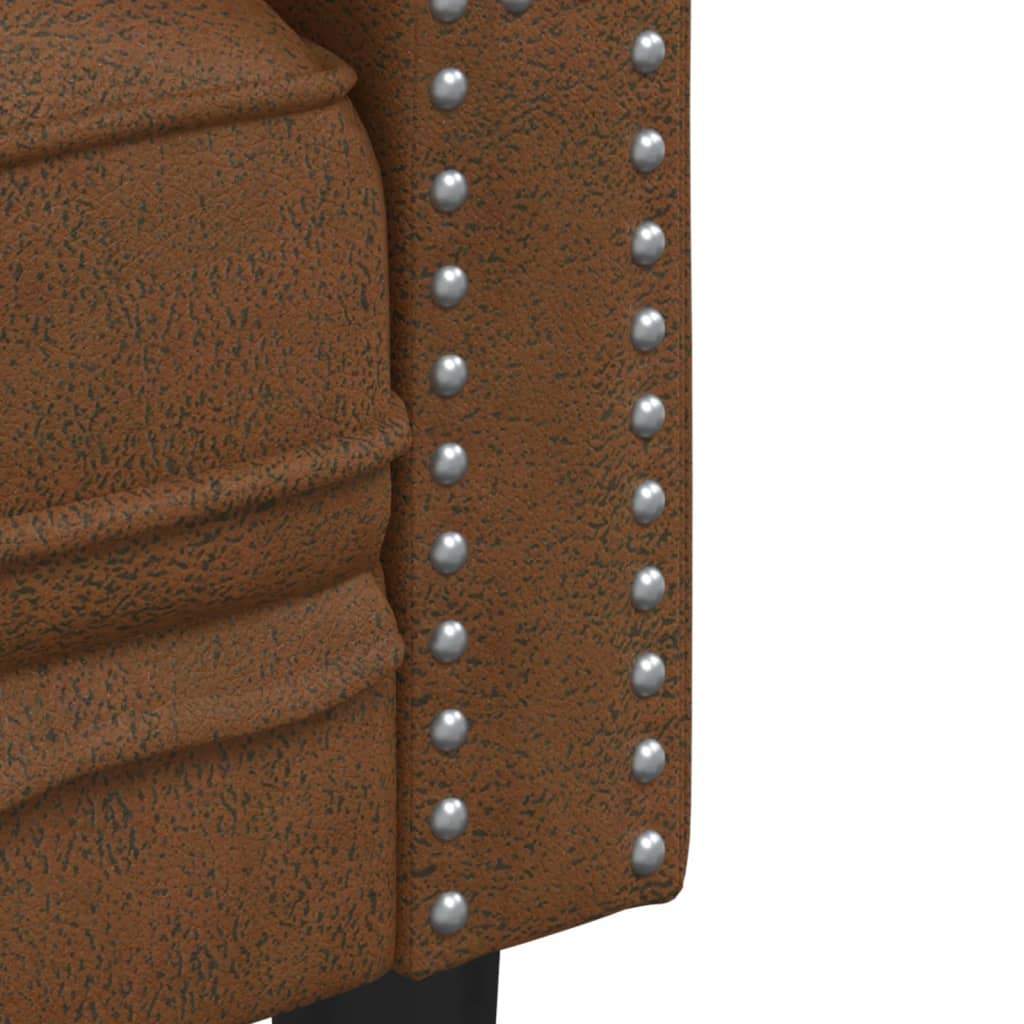 Καναπές Chesterfield 2-θέσιος Καφέ δέρμα Faux Suede καφέ