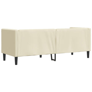 Καναπές Chesterfield Καρέκλα Κρεμ από Συνθετικό Δέρμα