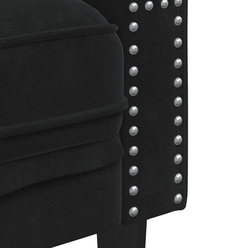 Πολυθρόνα Chesterfield Μαύρο Βελούδινη