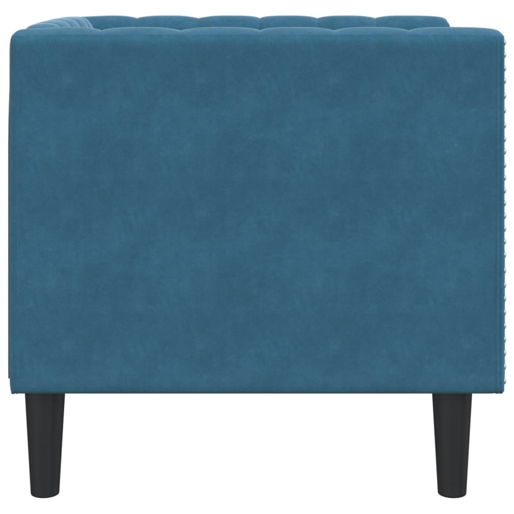 Πολυθρόνα Chesterfield Μπλε Βελούδινη