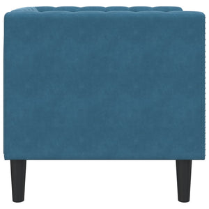 Πολυθρόνα Chesterfield Μπλε Βελούδινη