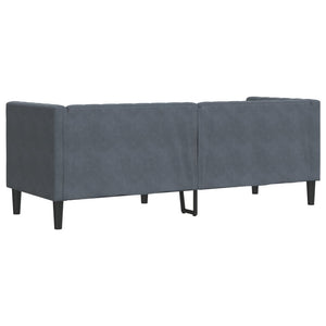 Καναπές Τριθέσιος Chesterfield + Στηρίγματα Σκούρο Γκρι Βελούδο