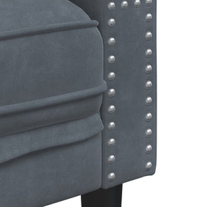 Καναπές Τριθέσιος Chesterfield + Στηρίγματα Σκούρο Γκρι Βελούδο