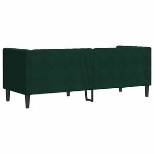 Καναπές Τριθέσιος Chesterfield + Στηρίγματα Σκ. Πράσινο Βελούδο