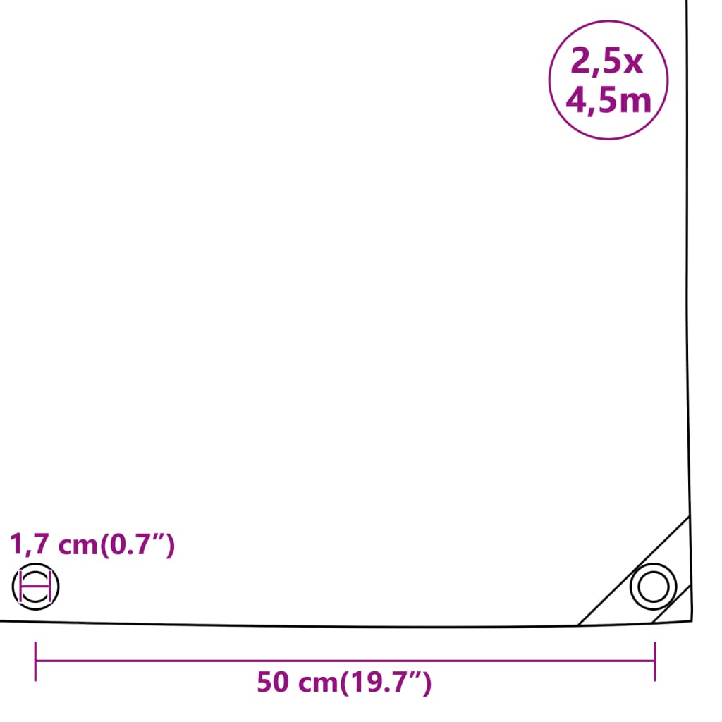 Μουσαμάς Γκρι 2,5 x 4,5 μ. 650 γρ./μ² - PAKOBAZAAR