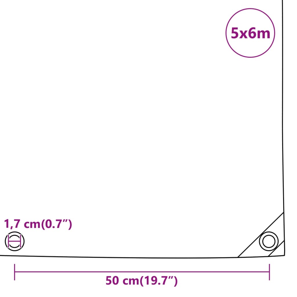 Μουσαμάς Γκρι 5 x 6 μ. 650 γρ./μ² - Pakobazaar