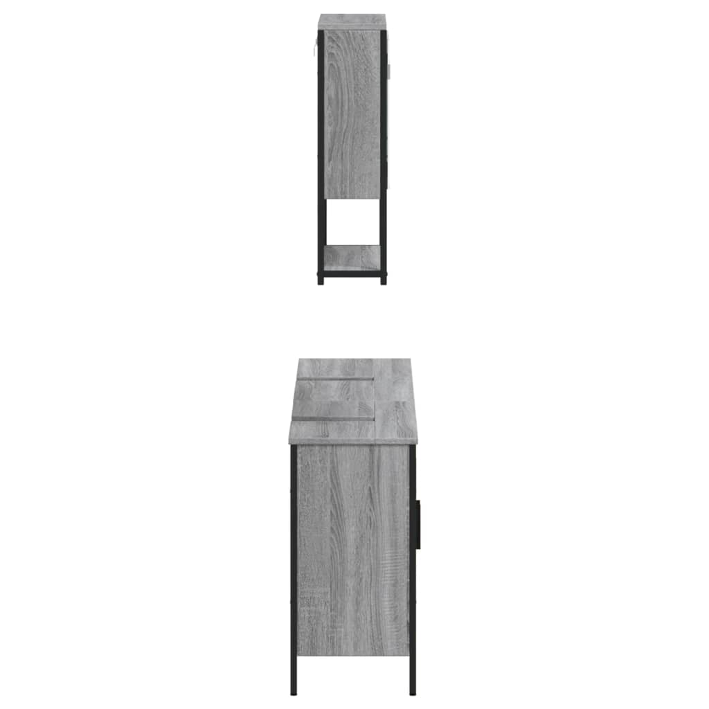 Σετ Επίπλων Μπάνιου 3 Τεμαχίων Γκρι Sonoma Επεξεργασμένο Ξύλο