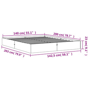 Σκελετός Κρεβατιού Χωρίς Στρώμα Καφέ 140x200 Μασίφ Ξύλο Πεύκου