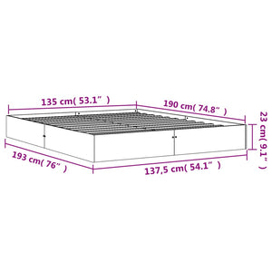 Σκελετός Κρεβ. Χωρίς Στρώμα Καφέ Κεριού 135x190 εκ Μασίφ Πεύκο