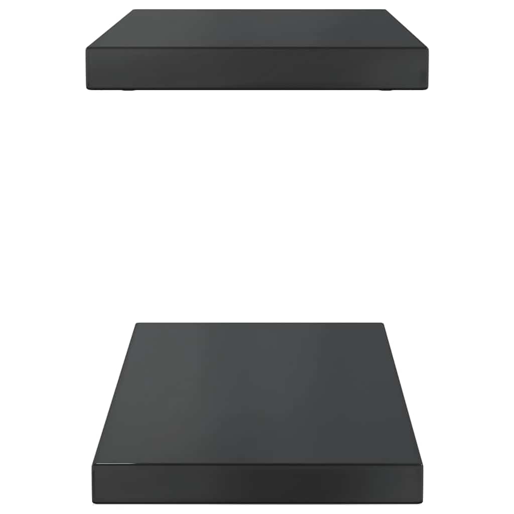 Ράφια Τοίχου 2 τεμ. Μαύρο 50x23,5x3 εκ. Ανοξείδωτο Ατσάλι - PAKOBAZAAR