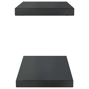 Ράφια Τοίχου 2 τεμ. Μαύρο 50x23,5x3 εκ. Ανοξείδωτο Ατσάλι - PAKOBAZAAR
