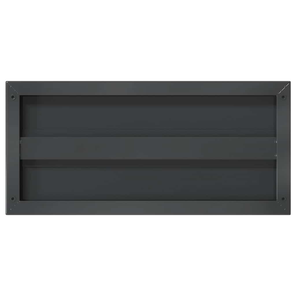 Ράφια Τοίχου 2 τεμ. Μαύρο 50x23,5x3 εκ. Ανοξείδωτο Ατσάλι - PAKOBAZAAR