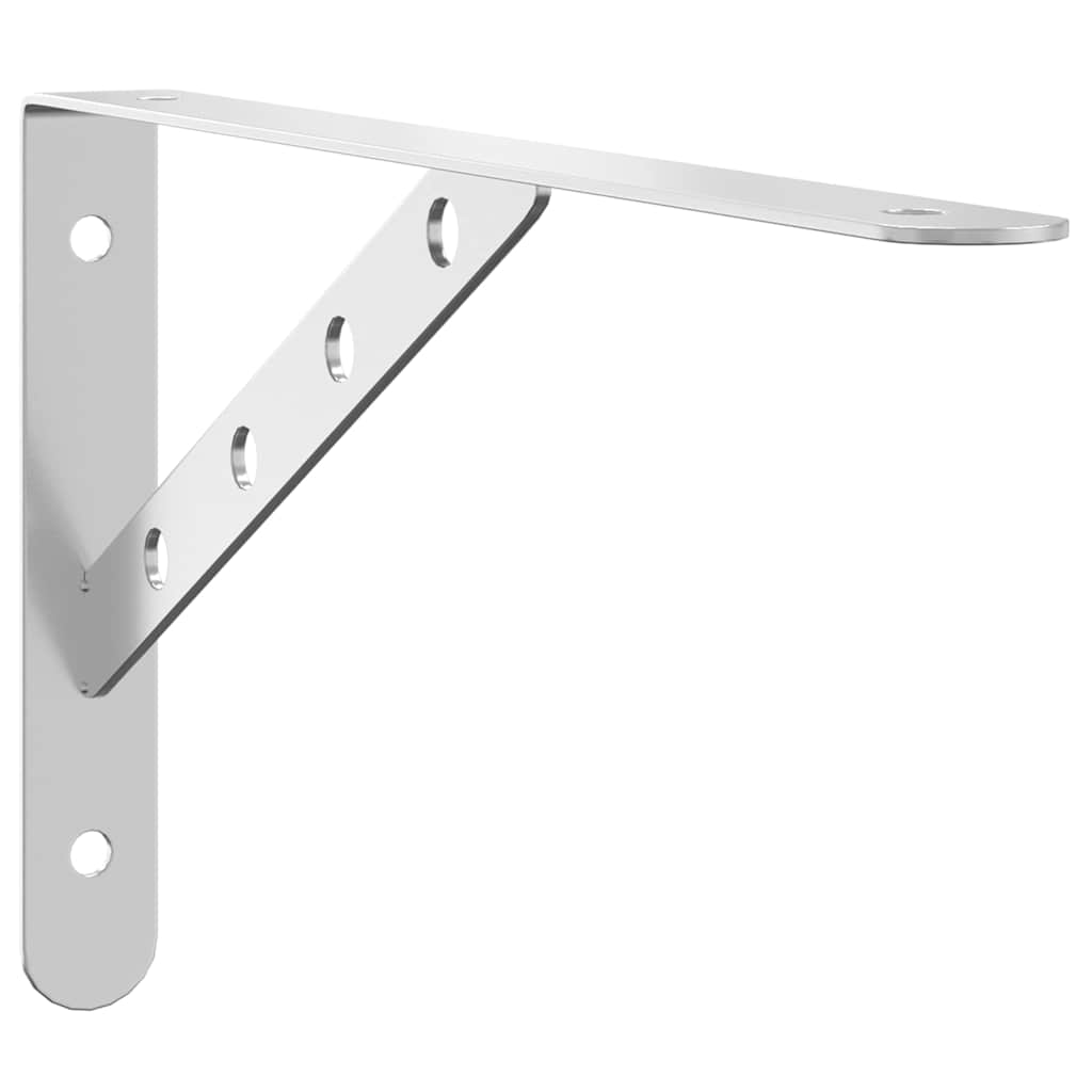 Στηρίγματα Ραφιών 4 Τεμ. Ασημί 30x2,5x15,5 Ανοξείδωτο Ατσάλι - PAKOBAZAAR